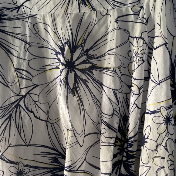 Anne Klein Floral Cotton Skirt 14 - Picture 2 of 6